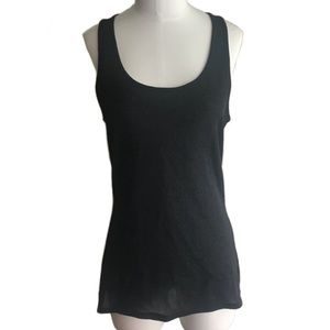 Express Sparkly Metallic Black Racerback Tank Top